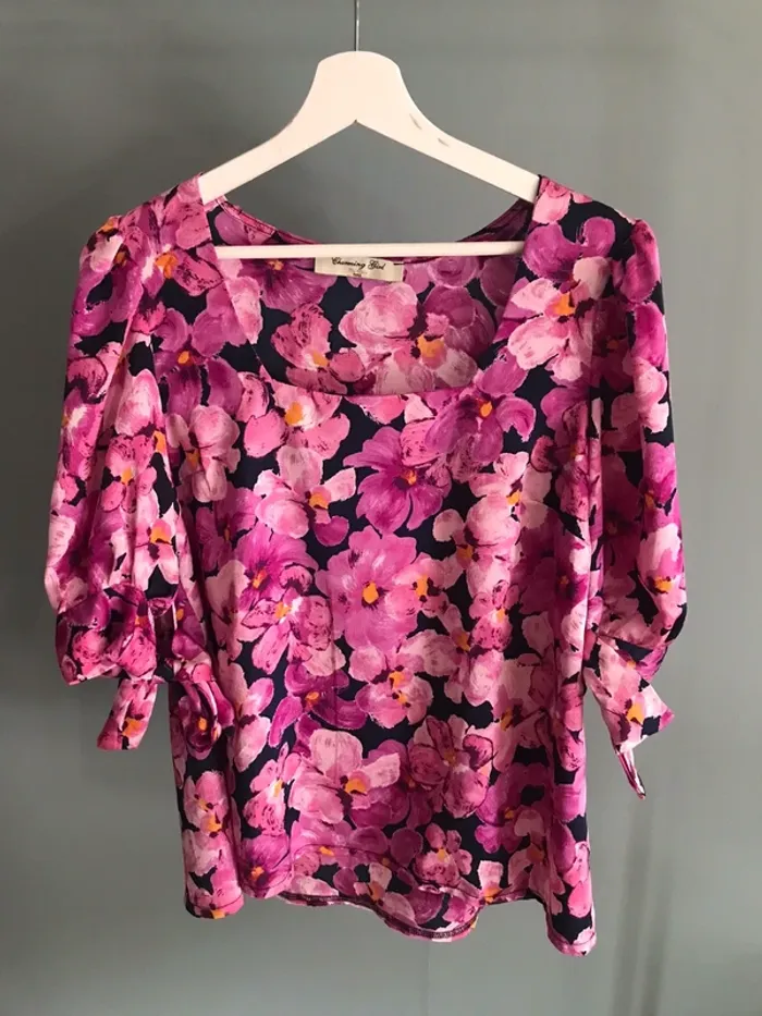 Blouse Fleurie Fuchsia Easyclothes M