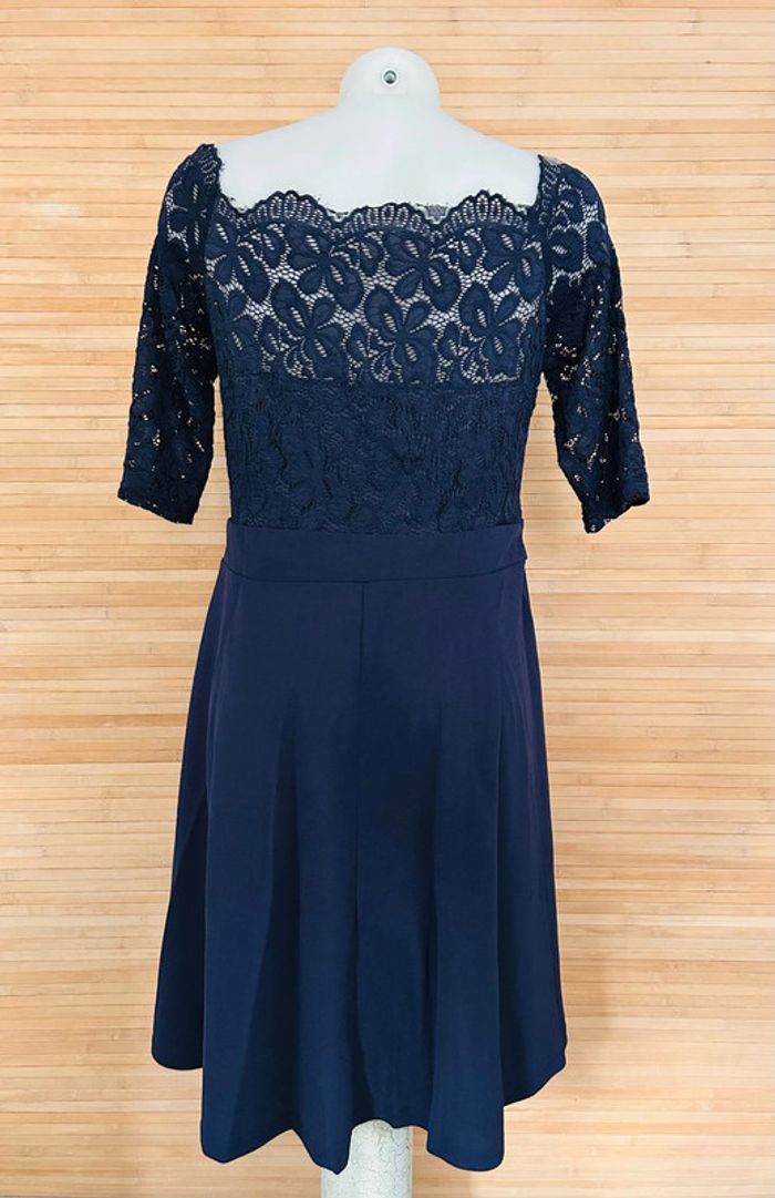 Robe de cocktail bleu marine taille XL - photo numéro 3