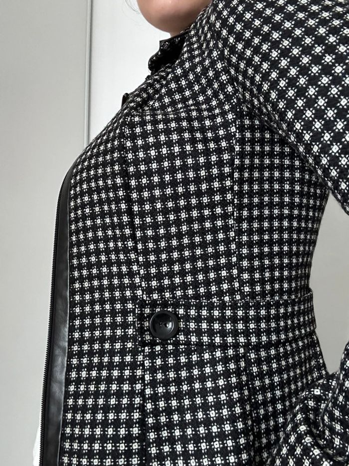 Veste Un Deux Trois – Taille 40 Motif pied-de-poule moderne | Détails simili cuir | Zip central - photo numéro 4