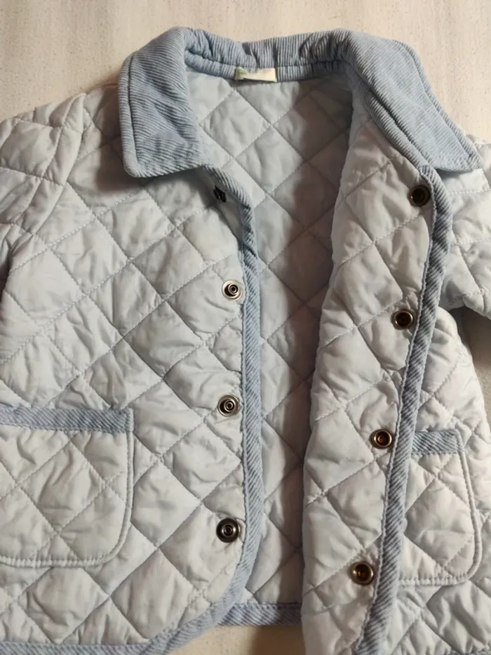 Veste matelassée Benetton Baby bleue ciel taille 9/12 mois - photo numéro 4