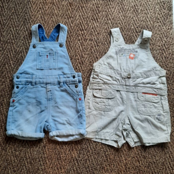 Lot de 2 shorts salopettes 12/18 mois 81 cm