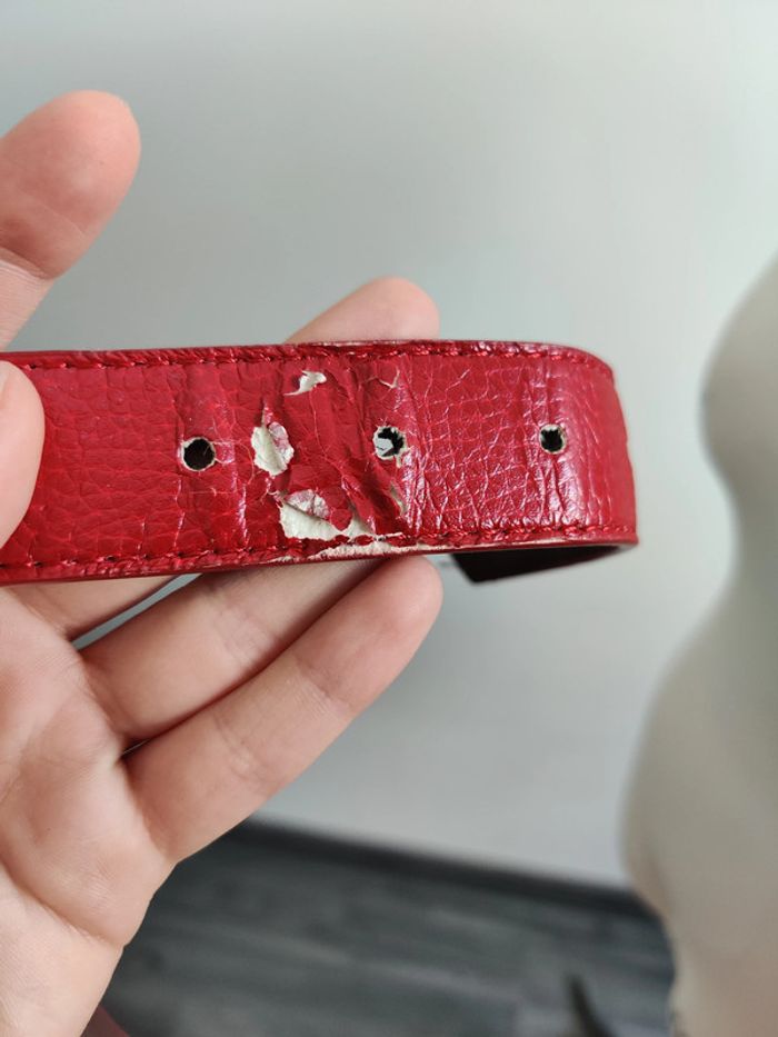 Ceinture bordeaux et doré 95cm - photo numéro 3