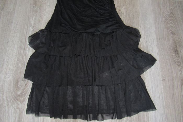 ROBE COURTE NOIRE A BRETELLES "JENNYFER" - TAILLE XS - n°01 - photo numéro 4