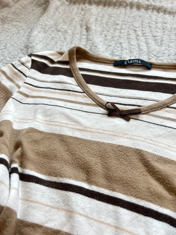 Débardeur rayé vintage CAROLL 100% coton - Taille 38 (M) - photo numéro 4