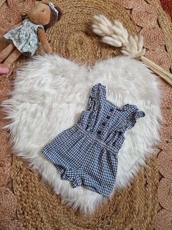 Combishort vichy bleu tape à l'œil