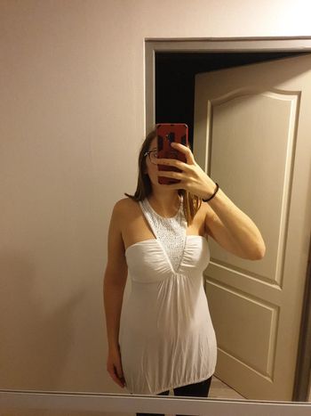 Top ou robe blanc strass