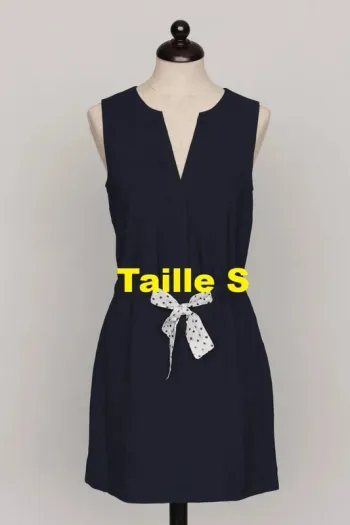 Robe bleu marine bleu marine avec noeud blanc à pois Vero Moda Taille S