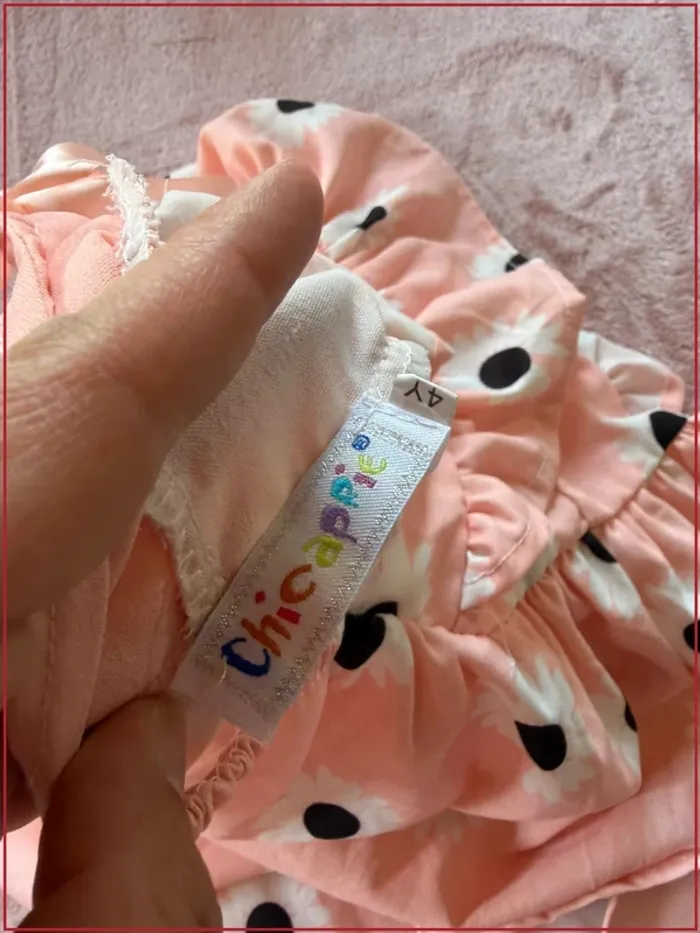 Robe d'été Chicaprie rose marguerites 4 ans - Très bon état - photo numéro 2