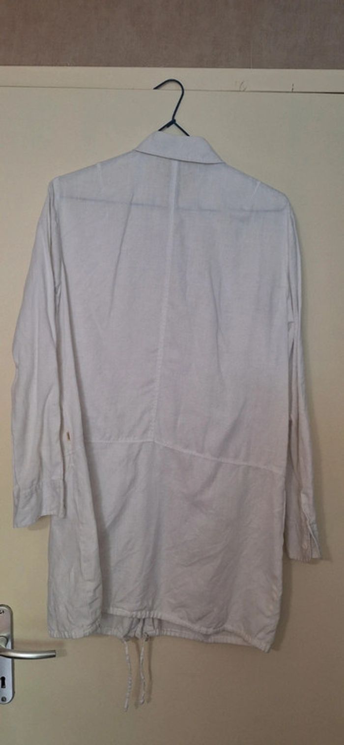 Chemise longue lin blanche 40 - photo numéro 5