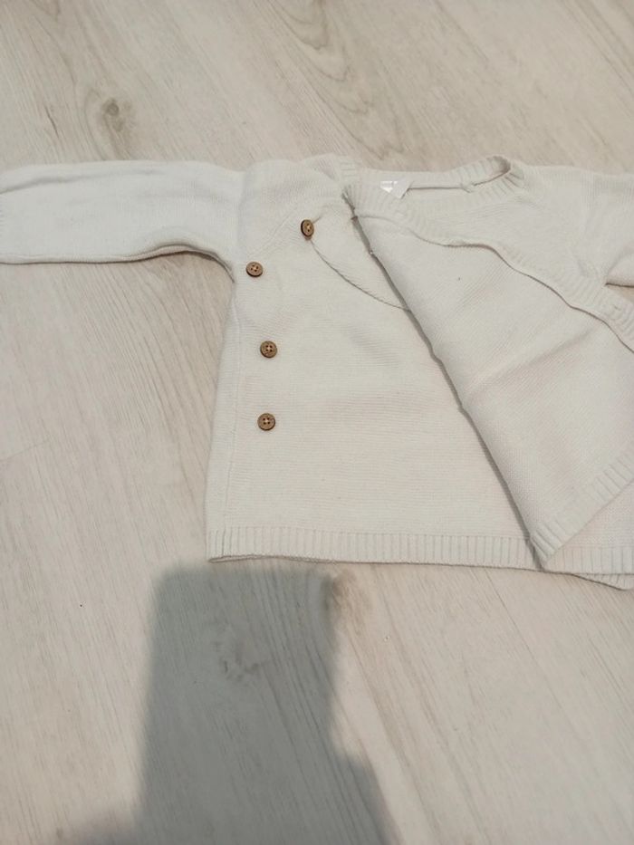 Ensemble en laine blanche et marron 3 mois - photo numéro 5