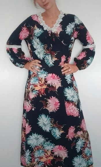 Robe longue fleurie casual boheme ethnique 40