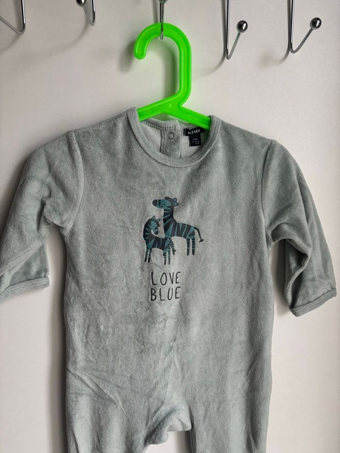 Pyjama body manche longue velour Kiabi 12 mois bébé garçon - photo numéro 3