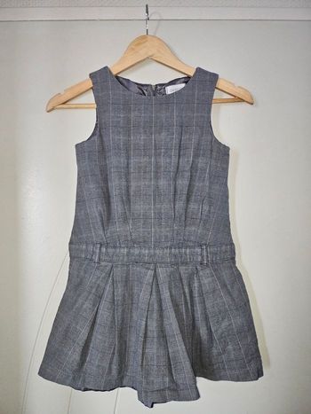 Robe prince de galles  gris Okaidi 8 ans