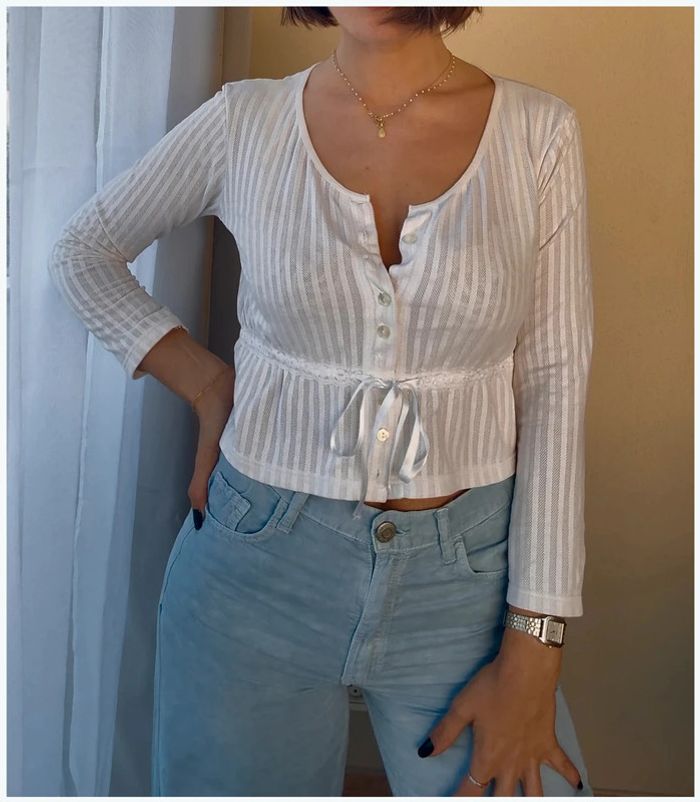 Crop top blanc taille S Vie Privée très bon état
