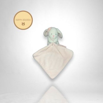 Doudou lapin blanc et rose avec mouchoir Doudou et compagnie A683