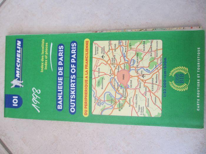 Carte Michelin n° 101 Banlieue de Paris 1:53000