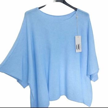 Pull tendance oversize bleu ciel T.U