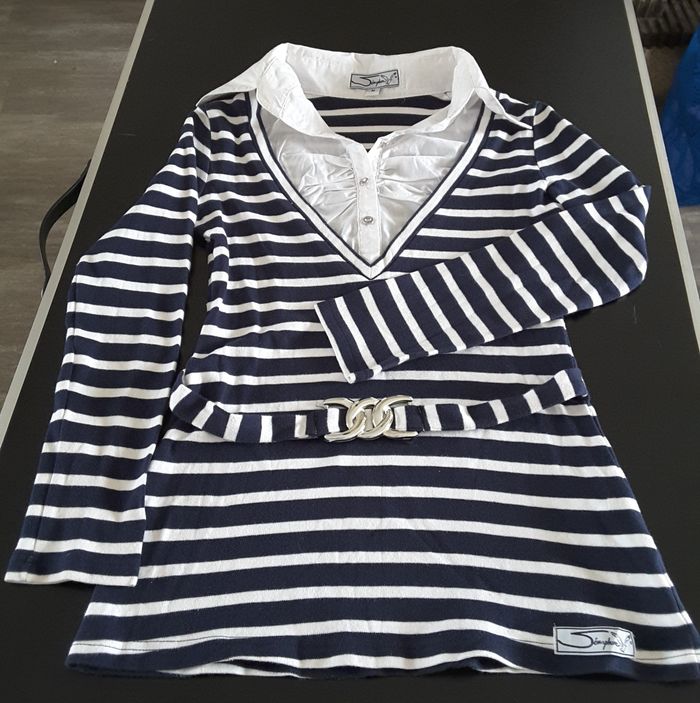 Tee shirt marin – Manches longues – Sémaphore – M – 100% coton - photo numéro 7