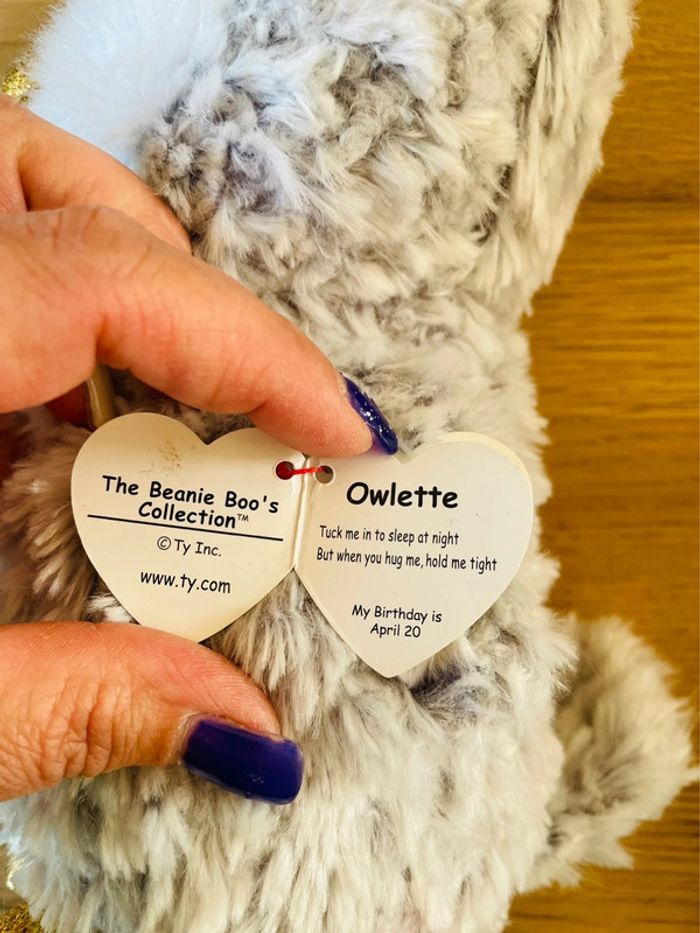 Ty owlete peluche avec étiquette environ 25 cm - photo numéro 6