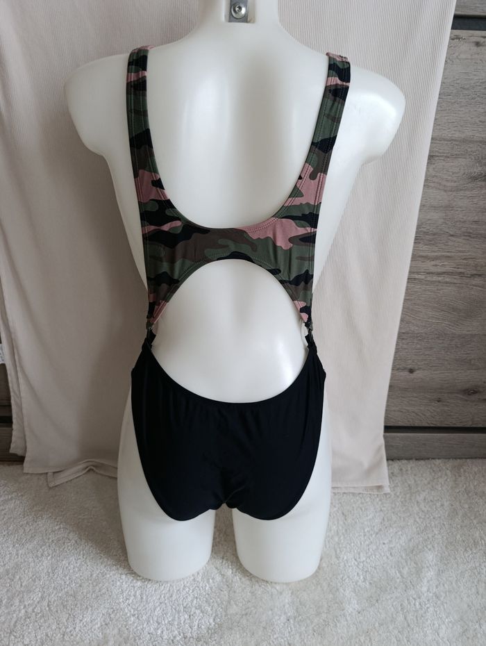 Maillot de bain une pièce trikini noir et camouflage Ardene neuf avec étiquette S - photo numéro 4