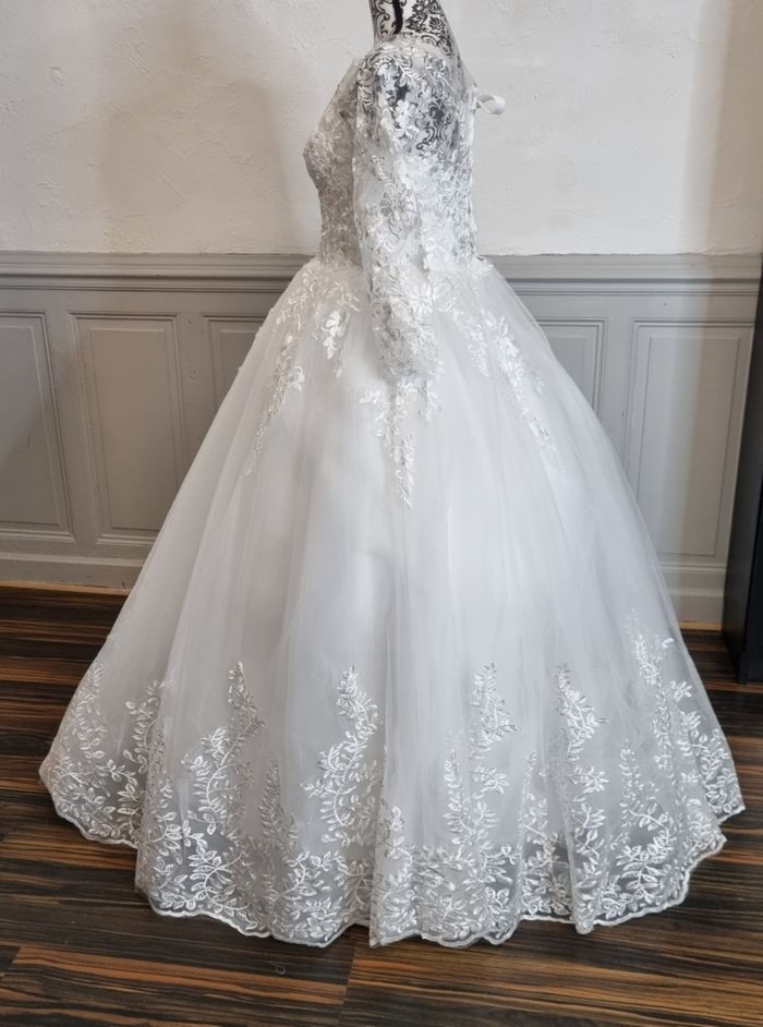 robe de mariee princesse manche longue dentelle taille 38/40 - photo numéro 6