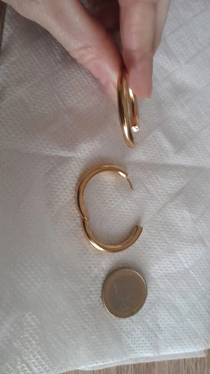 Sublimes créoles chic acier inoxydable dorées - photo numéro 4