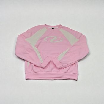 👕 Sweat Homme – Rose & Crème – Logo Brodé – Style Streetwear / Y2K