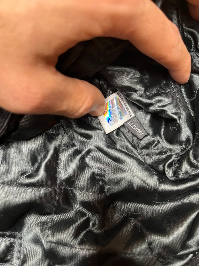 Veste matelassé velours côtelé noir vintage Dolce & Gabbana - photo numéro 6