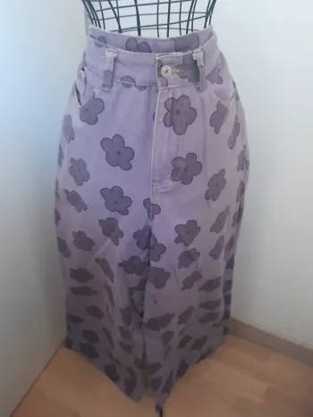 Jean large motif fleurs
