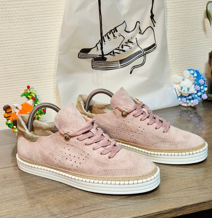 Baskets roses pour femmes F2490 HOGAN R260, en daim perforé _ Taille _ 39 - photo numéro 5