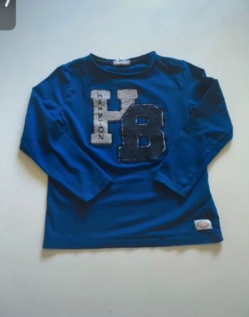 T-shirt / Sous-pull manches longues TRÈS BON ÉTAT garçon taille 7 ans couleur bleu