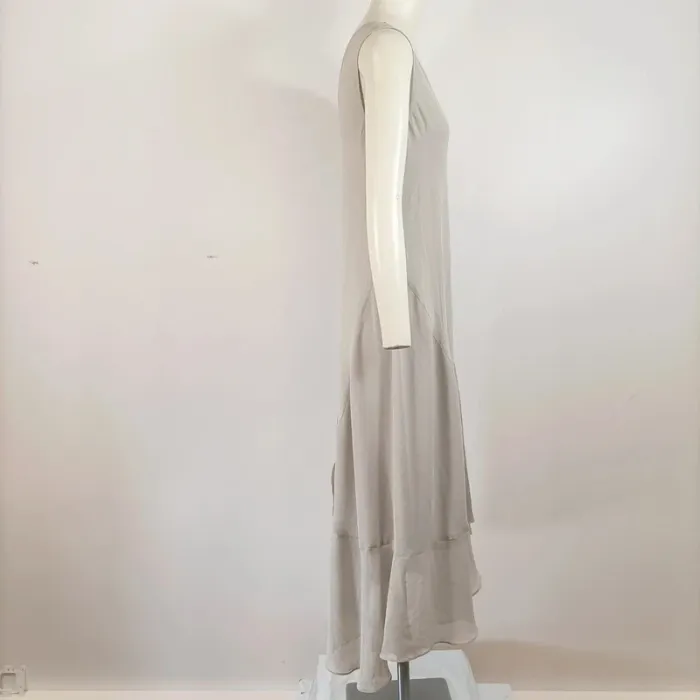 Robe midi asymétrique AllSaints gris clair - Col V - Taille S - A661 - photo numéro 6
