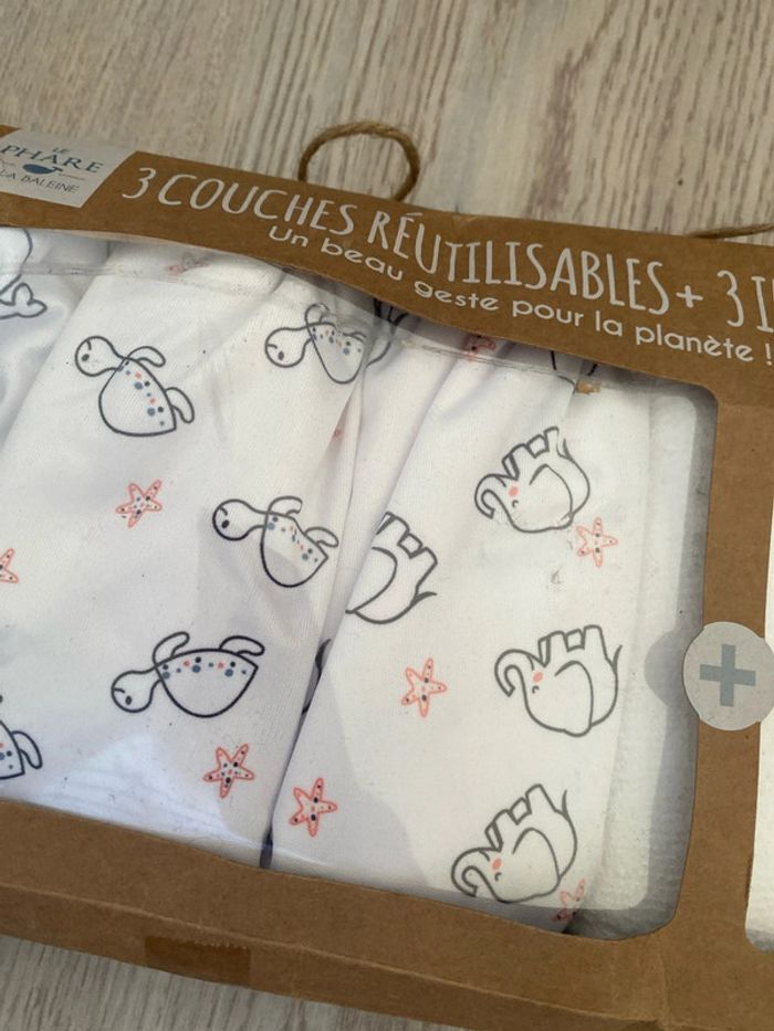 Coffret trois couches réutilisables avec inserts à partir de 6 mois Le phare de la baleine Neuves - photo numéro 2