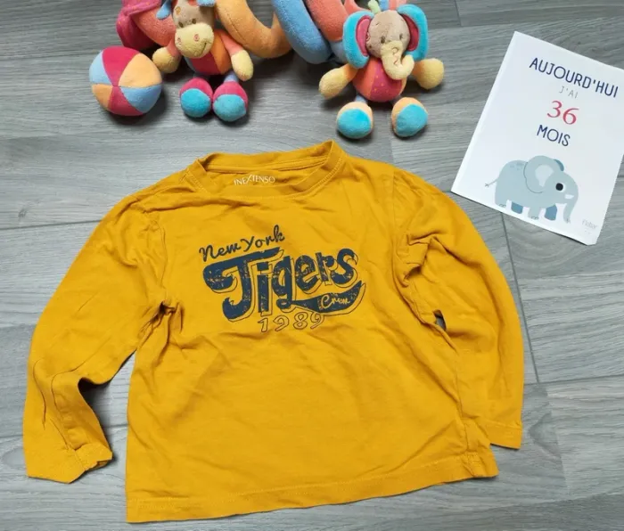 T shirt manches longues moutarde New York 3 ans In extenso