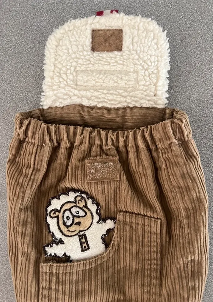 Sac à dos enfant velours marron / mouton Tito - photo numéro 3