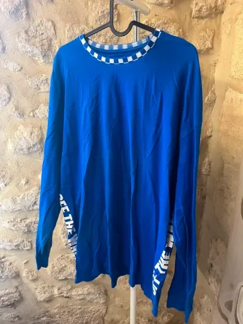 T-shirt long vans bleu