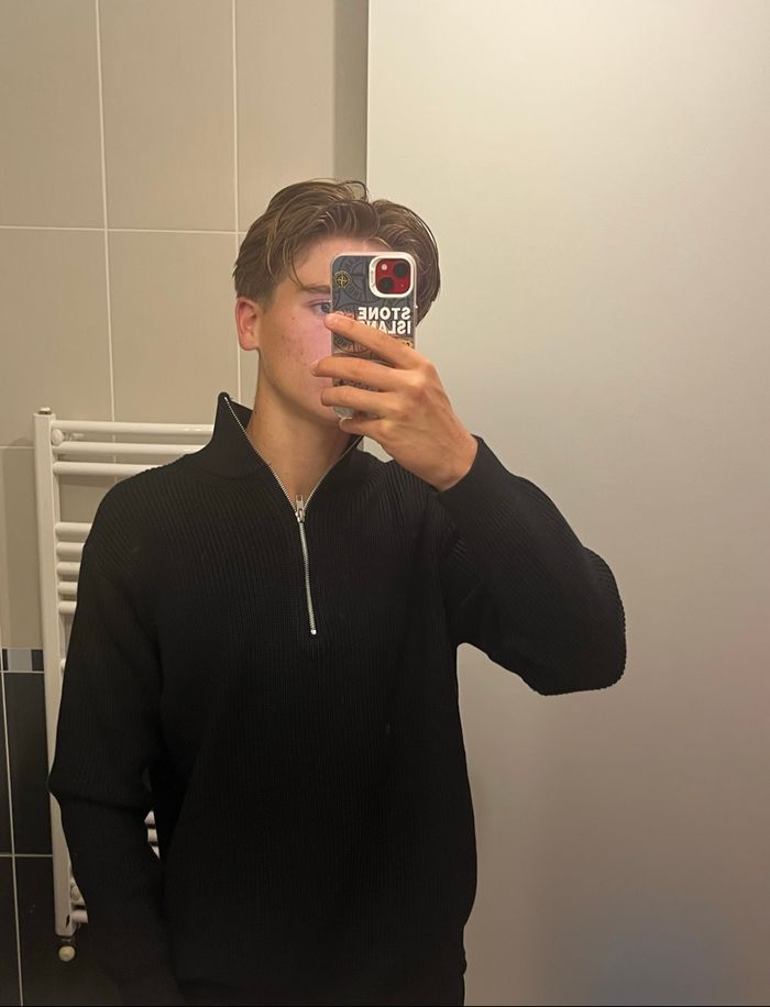 Pull Half Zip Noir Maison Margiela Taille S