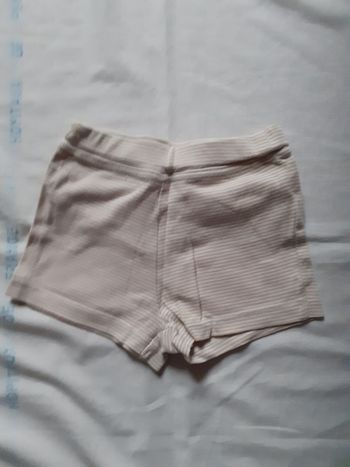 Short rayé beige