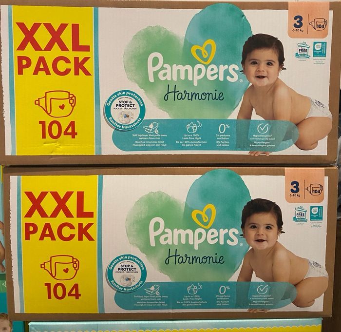 2 cartons de couches Pampers harmonie taille 3
