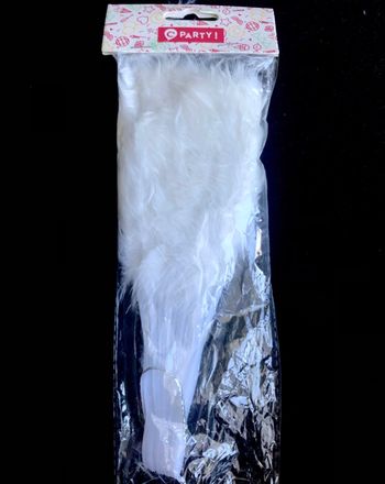 Éventail plumes blanches 