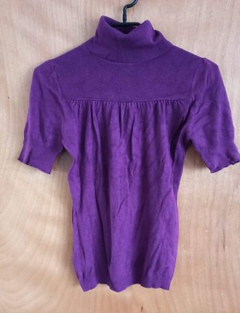 Ravissant petit haut violet avec col montant - MIM