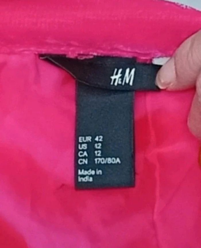 Jupe d hiver en velours rose froncée taille 42 - photo numéro 5