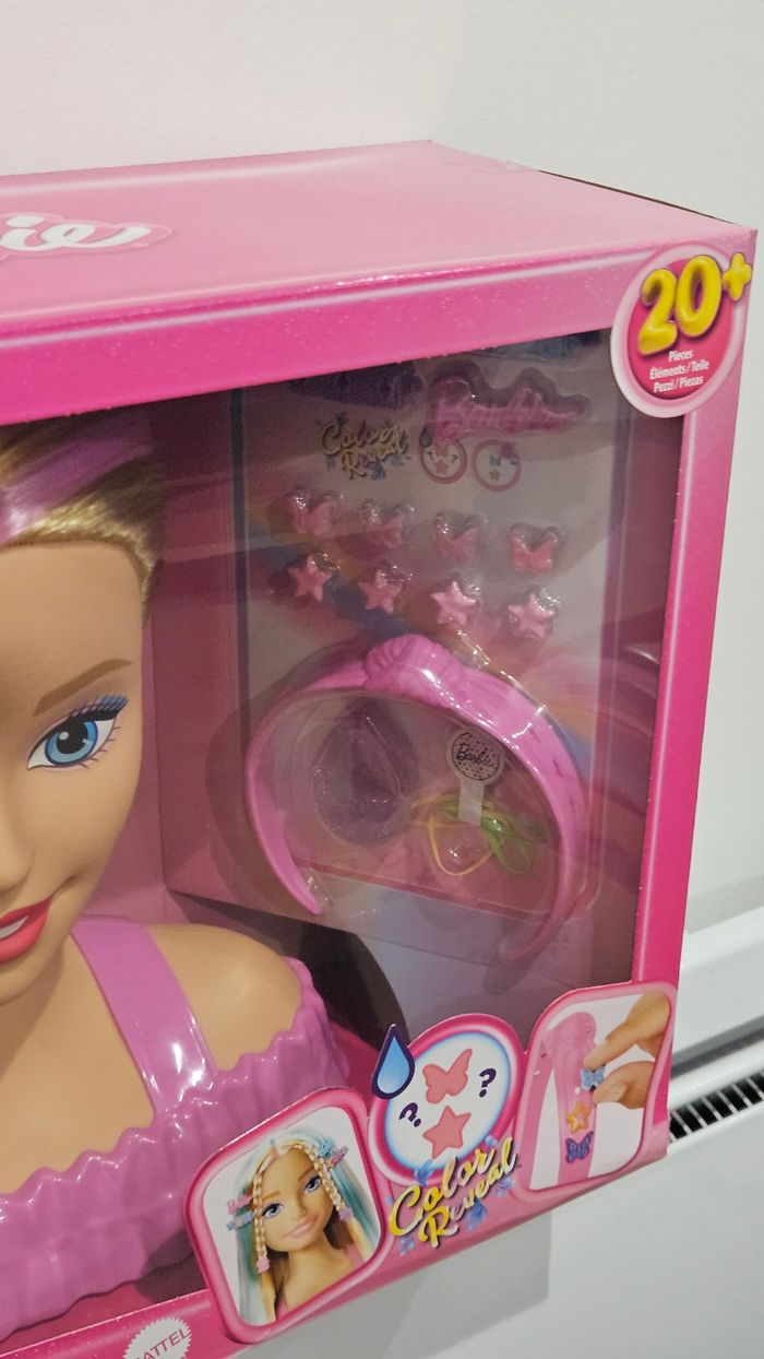 Tête à coiffer Barbie blonde avec ses accessoires - photo numéro 3