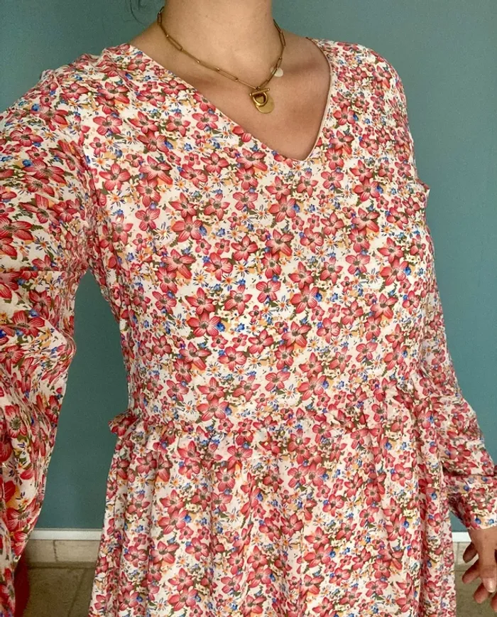 Robe Fleurie Easyclothes Manches Longues S/M