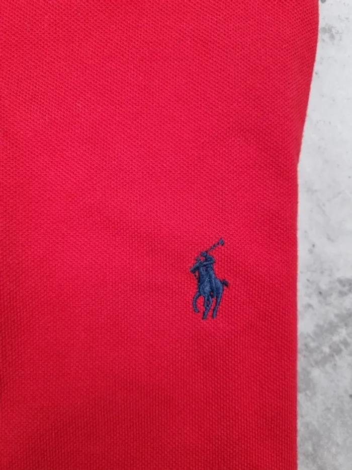 Polo Ralph Lauren rouge logo bleu – Taille XL Homme (mesures en photos) - photo numéro 5