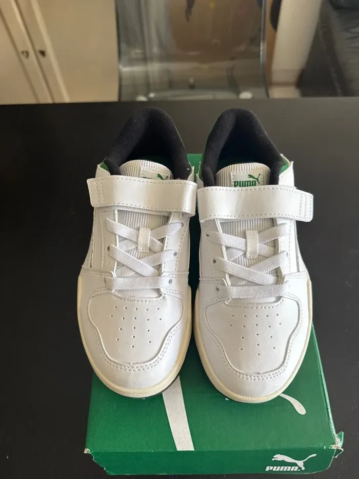 Baskets Puma blanches/vertes – neuves, pointure 33 - photo numéro 5