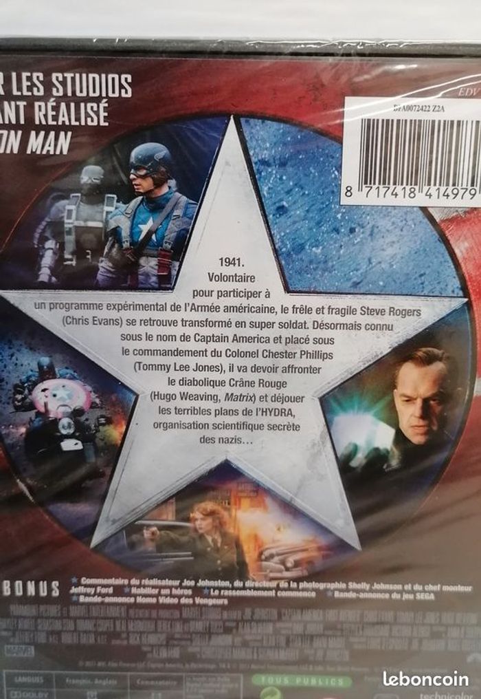 Dvd CAPTAIN AMERICA FIRST AVENGER (Neuf sous blister) - photo numéro 3