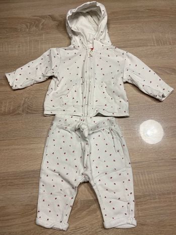 Ensemble blanc cerise 6 mois fille 