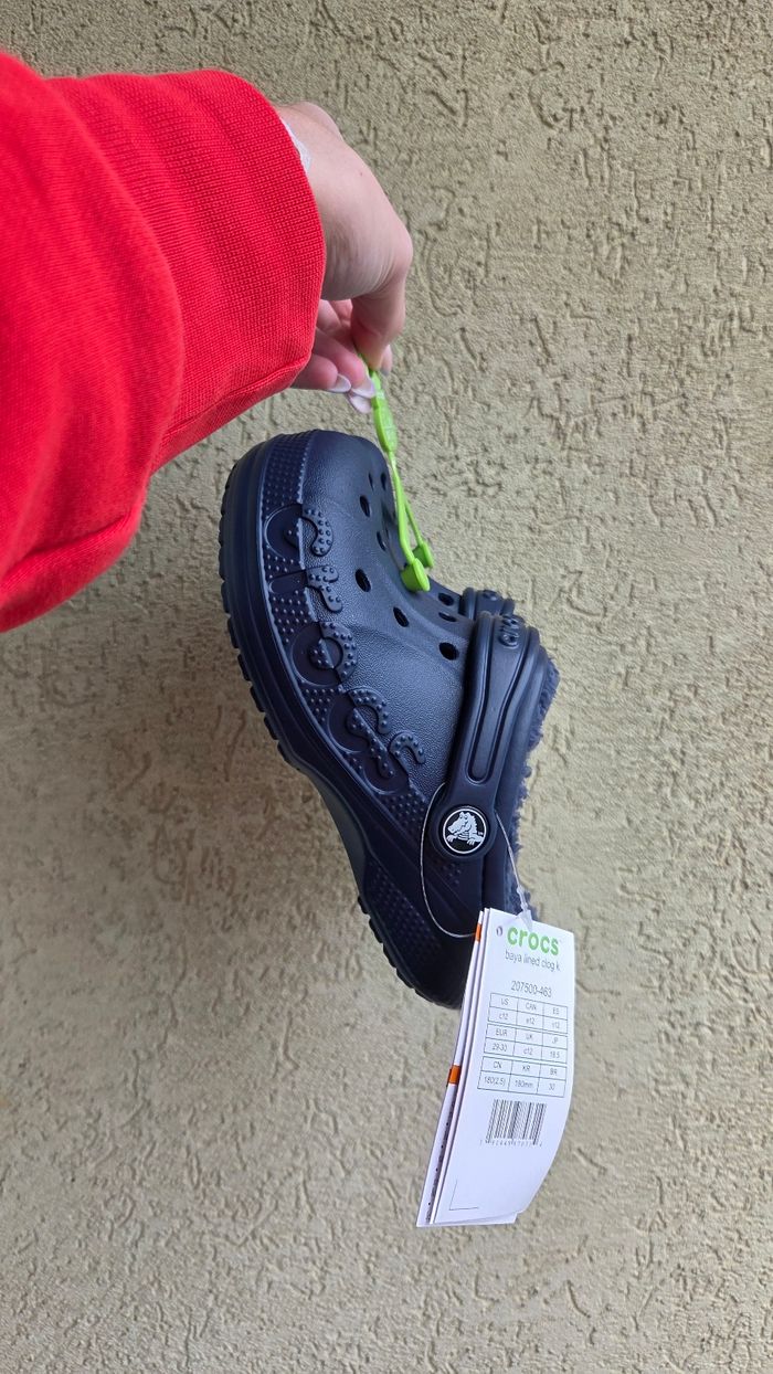 Crocs fourrées bleu marine pour enfant - photo numéro 3