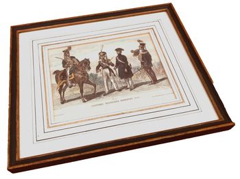 Ancienne gravure  Costumes Militaires Modernes  Angleterre 1838  